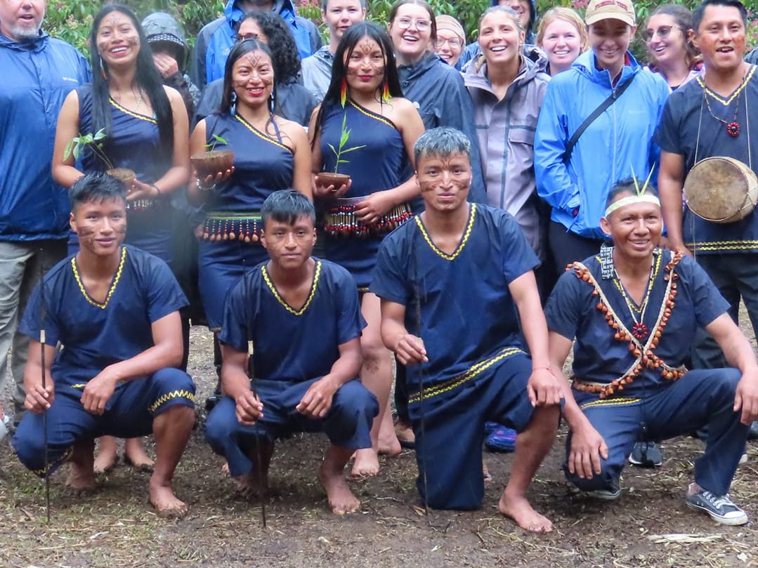 A group of Amazonian Kichwa in traditional costume